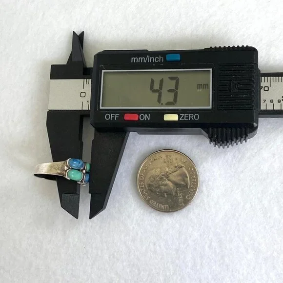 Premier Designs Sterling Silver 925 Simulated Turquoise Sodalite Band Ring 6.5 - Picture 14 of 16